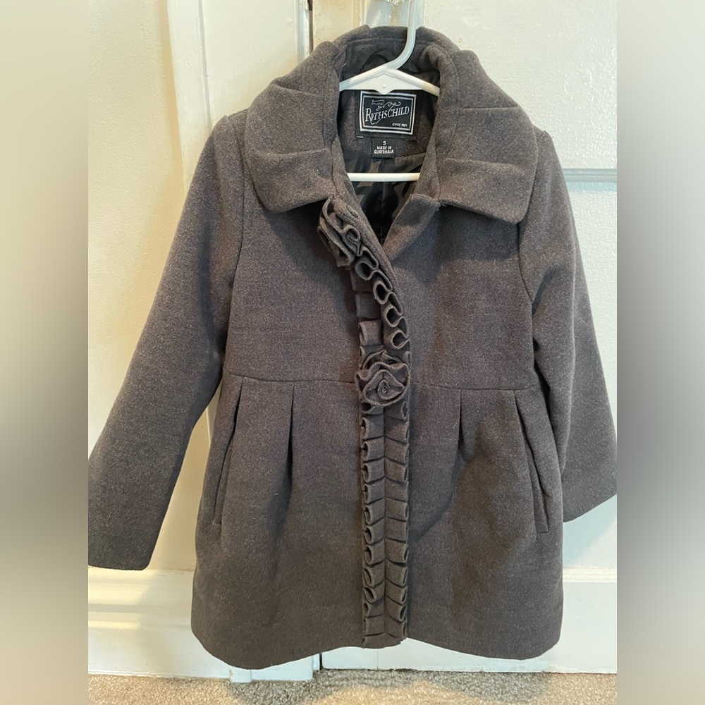 Rothschild Charcoal Coat with flower detail